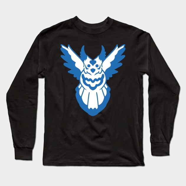 Flying Owl-Blue Long Sleeve T-Shirt by SoraLorr